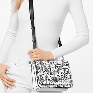 Michael Kors Mott Graffiti Leather Crossbody